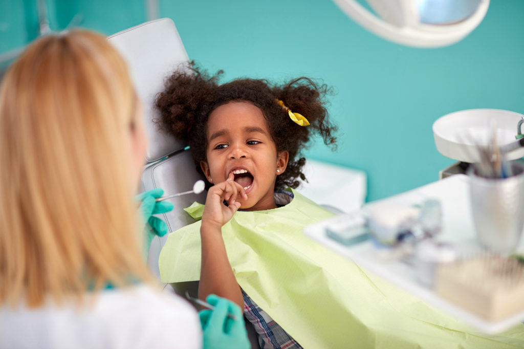 Little child in dental chair