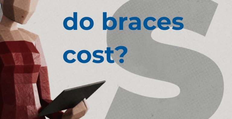 Image of an animated women researching the cost of braces on an ipad